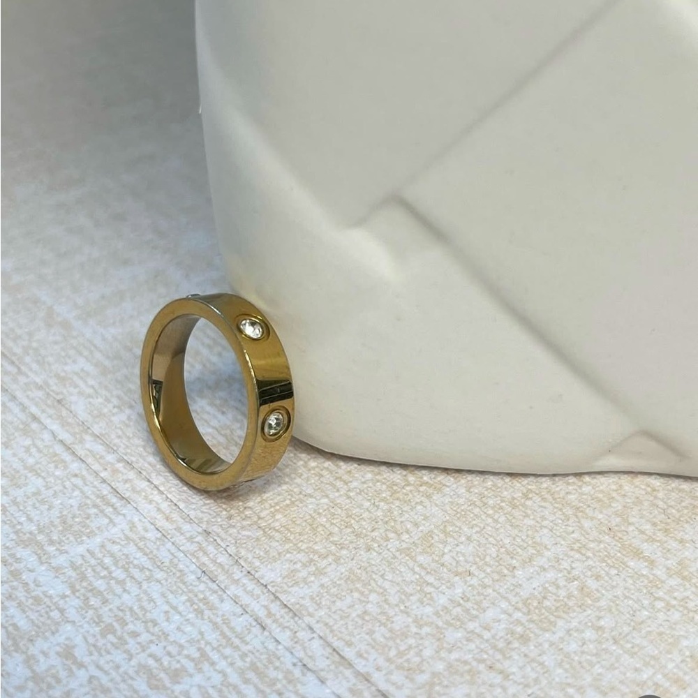 Gold Ring with Silver Accents